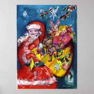 WEIHNACHTSMANN MIT GESCHENKEN POSTER