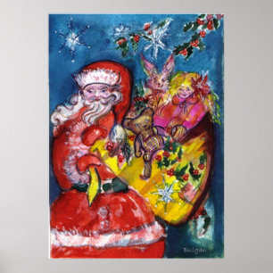 WEIHNACHTSMANN MIT GESCHENKEN POSTER