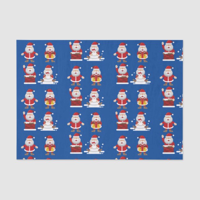 Weihnachtsmann mit Geschenken Seidenpapier (Vorderseite)