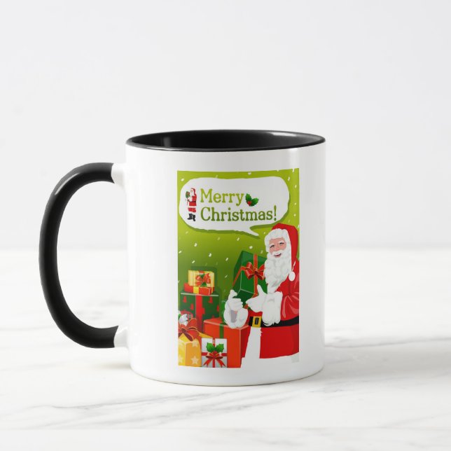 Weihnachtsmann mit Geschenken Tasse (Links)