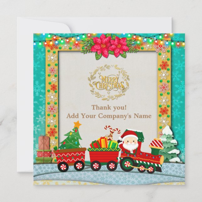 Weihnachtsmann mit Geschenken und Weihnachtsbaum (Vorderseite)