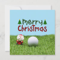 Weihnachtsmann mit Golfball Frohe Weihnachtsgolfer