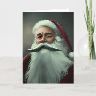 Weihnachtsmann mit grauem Bart im Vintage-Stil Karte