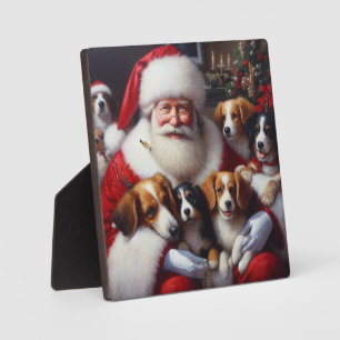 Weihnachtsmann mit Hunden 2 Fotoplatte