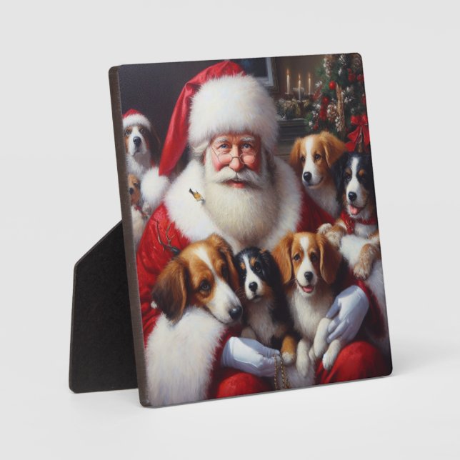 Weihnachtsmann mit Hunden 2 Fotoplatte (Vorderseite)