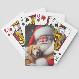 Weihnachtsmann mit Hunden 3 Spielkarten