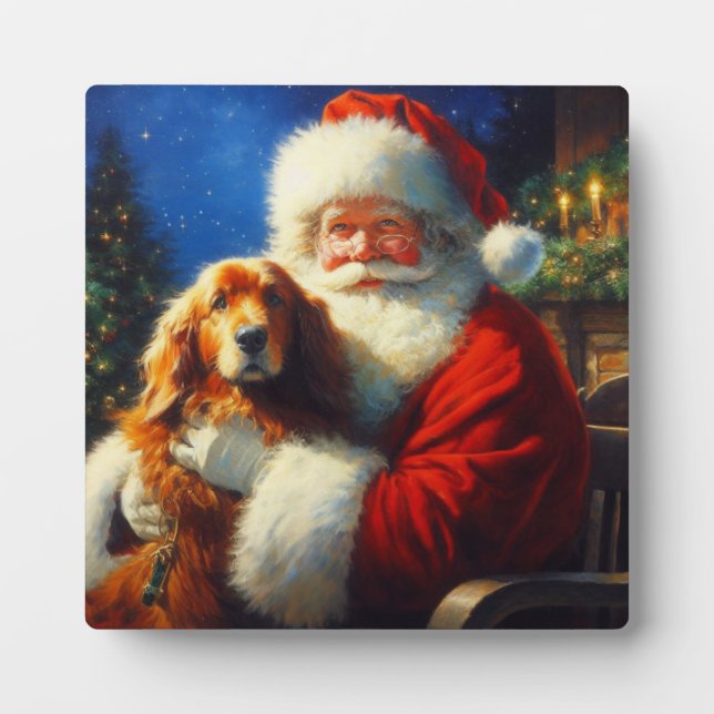 Weihnachtsmann mit Hunden 4 Fotoplatte (Vorderseite)