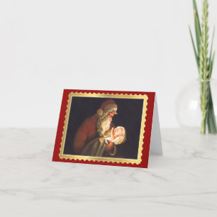 Weihnachtsmann mit Jesuskind Feiertagskarte