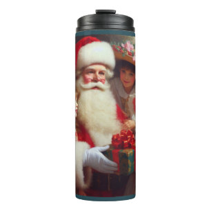 Weihnachtsmann mit Kindern 1 Thermosbecher
