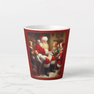 Weihnachtsmann mit Kindern 3 Milchtasse