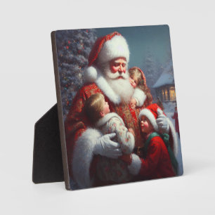 Weihnachtsmann mit Kindern 4 Fotoplatte