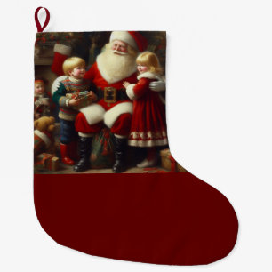 Weihnachtsmann mit Kindern 6 Großer Weihnachtsstrumpf