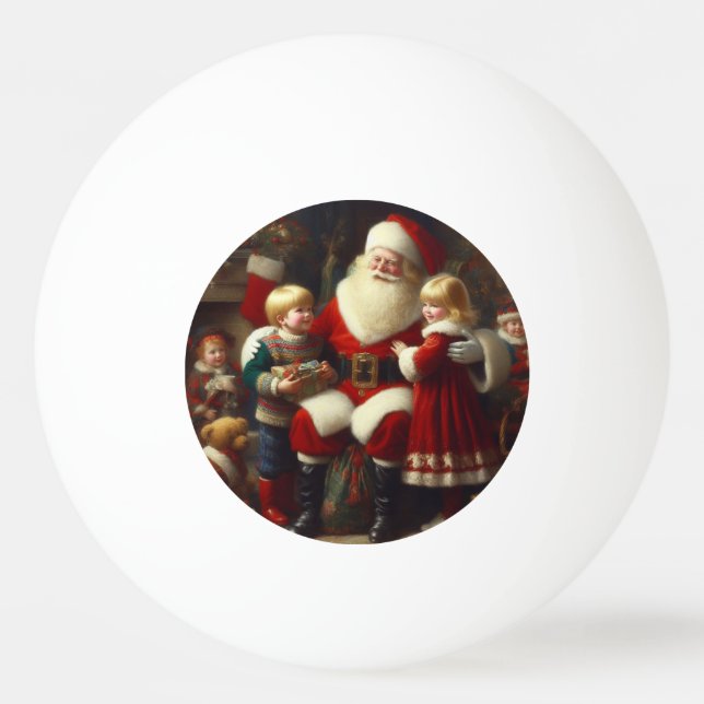 Weihnachtsmann mit Kindern 6 Tischtennisball (Vorderseite)