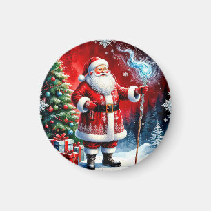 Weihnachtsmann mit magischem Stab Magnet