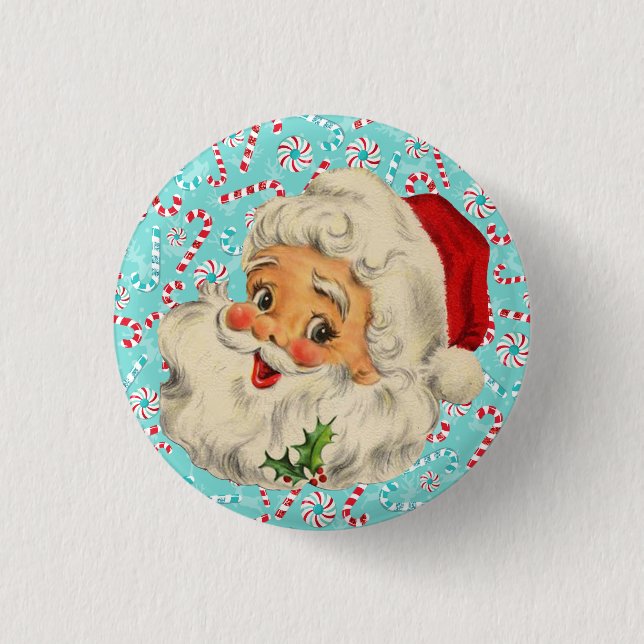 Weihnachtsmann mit Pfefferminz Button (Vorderseite)