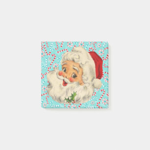 Weihnachtsmann mit Pfefferminz Post-it Klebezettel