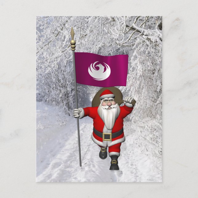 Weihnachtsmann mit Phönix Feiertagspostkarte (Vorderseite)