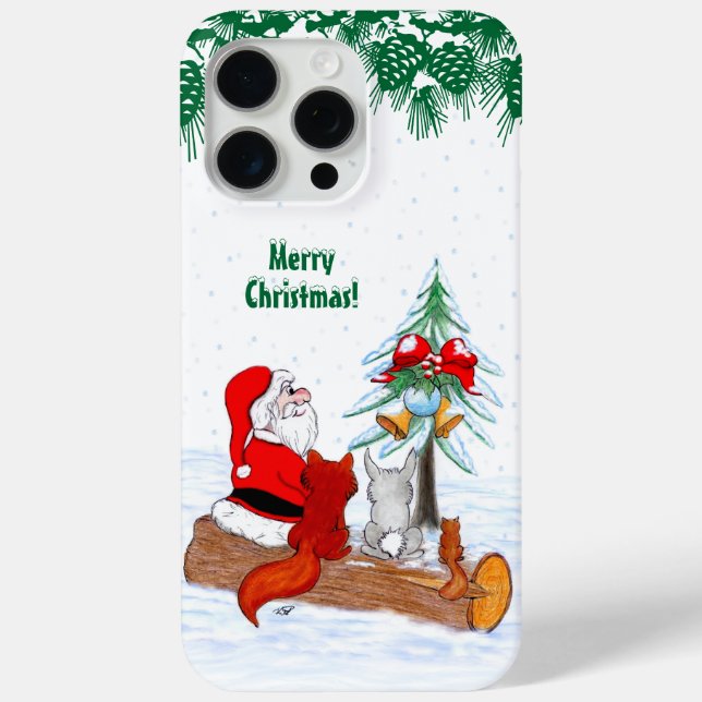 Weihnachtsmann mit Rabbit Fox und Eichhörnchen Case-Mate iPhone Hülle (Rückseite)