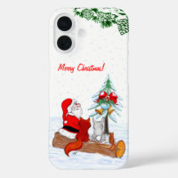 Weihnachtsmann mit Rabbit Fox und Eichhörnchen