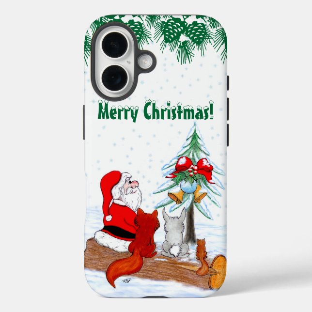 Weihnachtsmann mit Rabbit Fox und Eichhörnchen Case-Mate iPhone Hülle (Rückseite)
