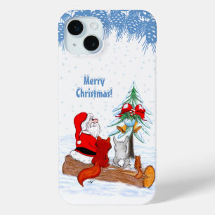 Weihnachtsmann mit Rabbit Fox und Eichhörnchen Case-Mate iPhone Hülle