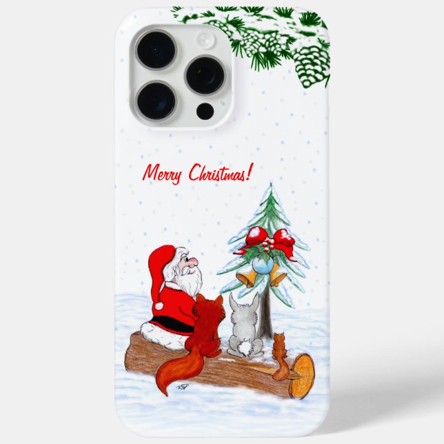 Weihnachtsmann mit Rabbit Fox und Eichhörnchen Case-Mate iPhone Hülle (Rückseite)