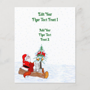Weihnachtsmann mit Rabbit Fox und Eichhörnchen Flyer