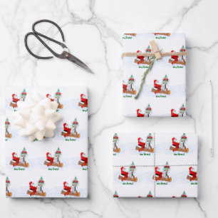 Weihnachtsmann mit Rabbit Fox und Eichhörnchen Geschenkpapier Set