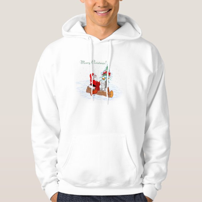 Weihnachtsmann mit Rabbit Fox und Eichhörnchen Hoodie (Vorderseite)