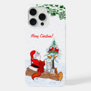 Weihnachtsmann mit Rabbit Fox und Eichhörnchen iPhone 15 Pro Max Hülle