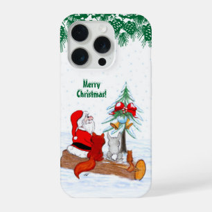 Weihnachtsmann mit Rabbit Fox und Eichhörnchen iPhone 15 Pro Hülle
