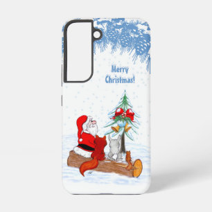 Weihnachtsmann mit Rabbit Fox und Eichhörnchen Samsung Galaxy Hülle
