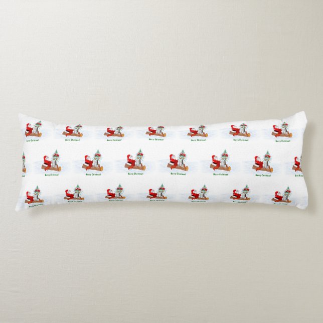 Weihnachtsmann mit Rabbit Fox und Eichhörnchen Seitenschläferkissen (Vorderseite)