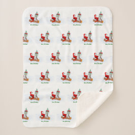 Weihnachtsmann mit Rabbit Fox und Eichhörnchen Sherpadecke