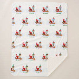 Weihnachtsmann mit Rabbit Fox und Eichhörnchen Sherpadecke