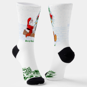Weihnachtsmann mit Rabbit Fox und Eichhörnchen Socken