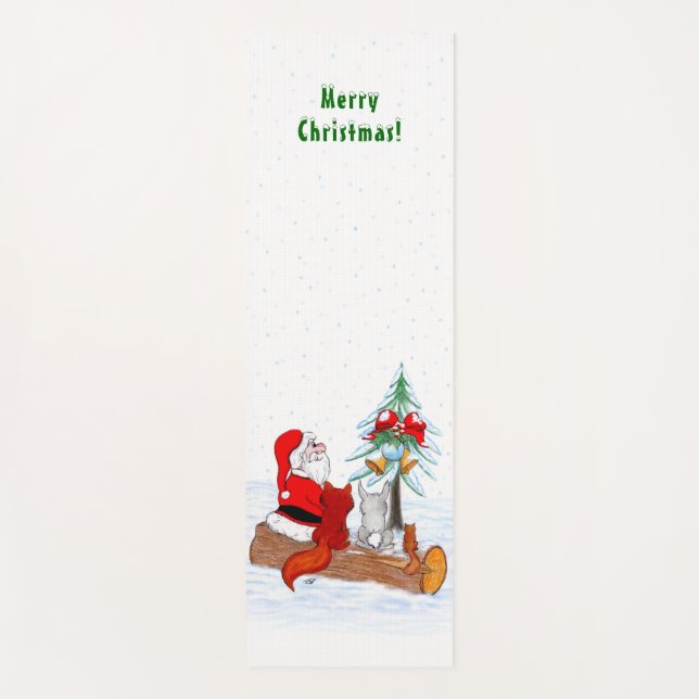 Weihnachtsmann mit Rabbit Fox und Eichhörnchen Yogamatte (Vorderseite)