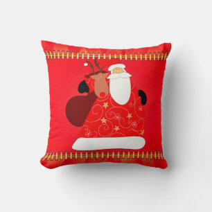 Weihnachtsmann mit Rentier Kissen