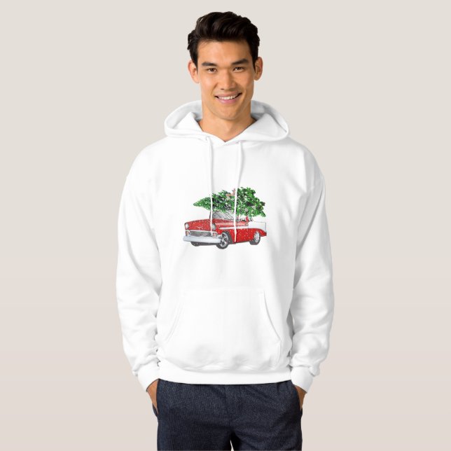 Weihnachtsmann mit rotem Vintage Hoodie (Vorne ganz)