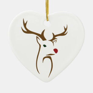 Weihnachtsmann mit roter Nase Keramik Ornament