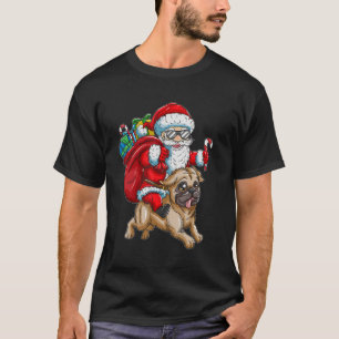 Weihnachtsmann mit Rucksack Mops Hund Kinder Chris T-Shirt