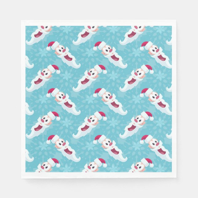 Weihnachtsmann mit Schneeflockenpapier Serviette (Vorderseite)