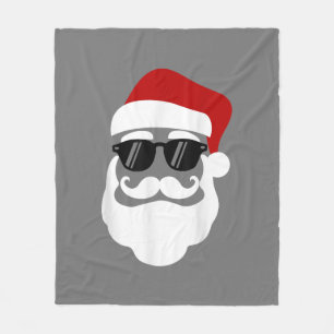 Weihnachtsmann mit Sonnenbrille Lustiges Weihnacht Fleecedecke