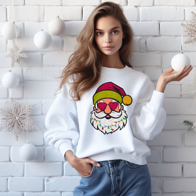 Weihnachtsmann mit Sonnenbrille Weihnachts-Design- Sweatshirt (Von Creator hochgeladen)