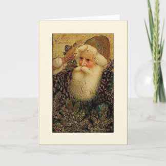 Weihnachtsmann mit Tannengrüßen Feiertagskarte