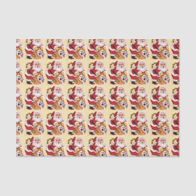 Weihnachtsmann mit Tasche des Toys Weihnachtsabend Seidenpapier (Vorderseite)