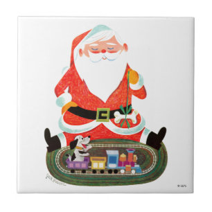 Weihnachtsmann mit Zug Fliese