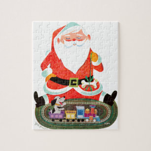 Weihnachtsmann mit Zug Puzzle