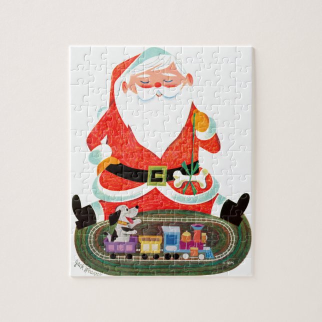 Weihnachtsmann mit Zug Puzzle (Vertikal)