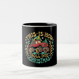 Weihnachtsmann Monster Truck Boys Weihnachten Zweifarbige Tasse
